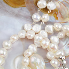 Load image into Gallery viewer, ASHIQI Natural Freshwater Pearl Jewelry Sets for Women 9-10mm Baroque Pearl NE+BR+EA