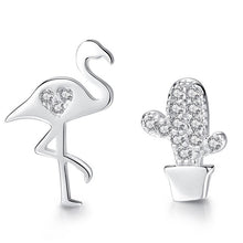 Load image into Gallery viewer, Christmas Gift Fashion 925 Sterling Silver Stud Earrings Heart Cross Cat Moon Star Crystal Earrings for Women Wedding Jewelry