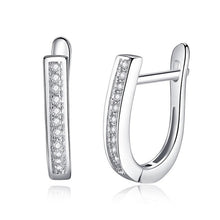 Load image into Gallery viewer, Christmas Gift Fashion 925 Sterling Silver Stud Earrings Heart Cross Cat Moon Star Crystal Earrings for Women Wedding Jewelry