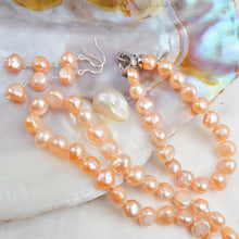 Load image into Gallery viewer, ASHIQI Natural Freshwater Pearl Jewelry Sets for Women 9-10mm Baroque Pearl NE+BR+EA
